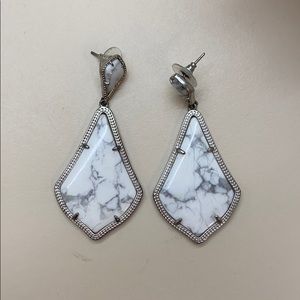 Kendra Scott drop earrings. White stone color.